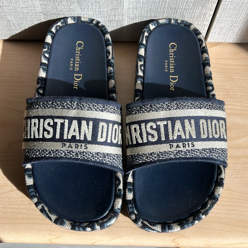 Authentic Dior platform sandal slides 38 Like New